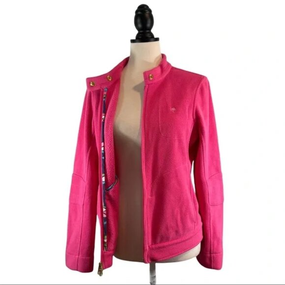 Lilly Pulitzer Fleece Jacket Pink Full Zip Front w/ Pockets, Size S - Picture 10 of 14